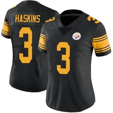 Women's Dwayne Haskins Pittsburgh Steelers Limited Black Color Rush Jersey