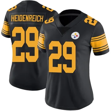 Women's Eli Heidenreich Pittsburgh Steelers Limited Black Color Rush Jersey