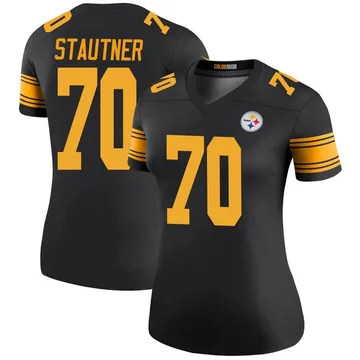 Women's Ernie Stautner Pittsburgh Steelers Legend Black Color Rush Jersey