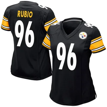 Women's Gabriel Rubio Pittsburgh Steelers Game Black Team Color Jersey