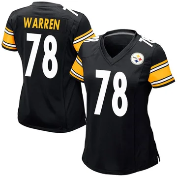 Women's Gareth Warren Pittsburgh Steelers Game Black Team Color Jersey