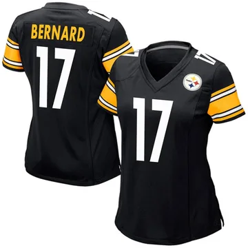 Women's Germie Bernard Pittsburgh Steelers Game Black Team Color Jersey