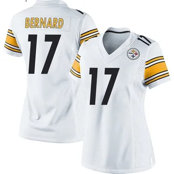 Women's Germie Bernard Pittsburgh Steelers Game White Jersey