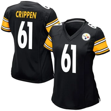 Women's Greg Crippen Pittsburgh Steelers Game Black Team Color Jersey