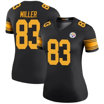 Women's Heath Miller Pittsburgh Steelers Legend Black Color Rush Jersey