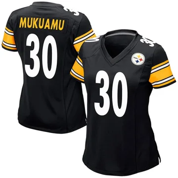 Women's Israel Mukuamu Pittsburgh Steelers Game Black Team Color Jersey