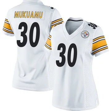 Women's Israel Mukuamu Pittsburgh Steelers Game White Jersey