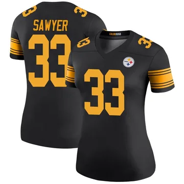 Women's Jack Sawyer Pittsburgh Steelers Legend Black Color Rush Jersey