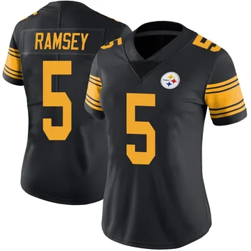 Women's Jalen Ramsey Pittsburgh Steelers Limited Black Color Rush Jersey