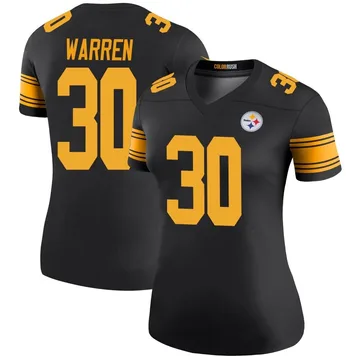 Women's Jaylen Warren Pittsburgh Steelers Legend Black Color Rush Jersey