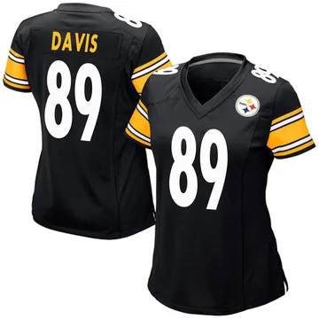 Women's Joaquin Davis Pittsburgh Steelers Game Black Team Color Jersey