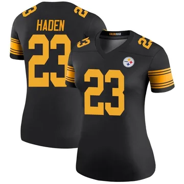 Women's Joe Haden Pittsburgh Steelers Legend Black Color Rush Jersey