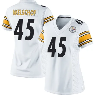 Women's Julius Welschof Pittsburgh Steelers Game White Jersey