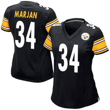 Women's Laith Marjan Pittsburgh Steelers Game Black Team Color Jersey