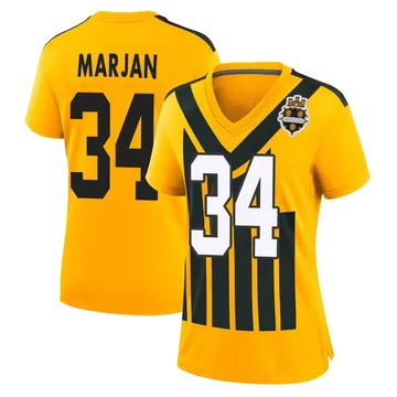Women's Laith Marjan Pittsburgh Steelers Game Gold Alternate 1933 Throwback Jersey