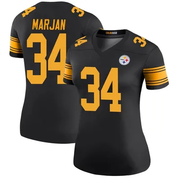 Women's Laith Marjan Pittsburgh Steelers Legend Black Color Rush Jersey