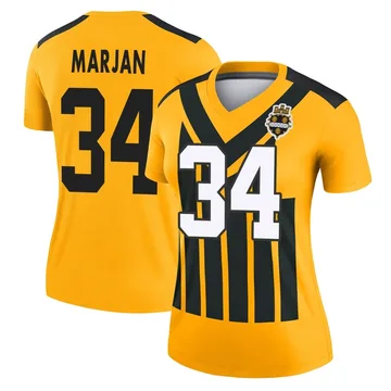 Women's Laith Marjan Pittsburgh Steelers Legend Gold Alternate 1933 Throwback Performance Jersey