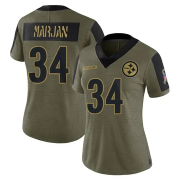 Women's Laith Marjan Pittsburgh Steelers Limited Olive 2021 Salute To Service Jersey