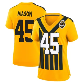 Women's Lance Mason Pittsburgh Steelers Game Gold Alternate 1933 Throwback Jersey