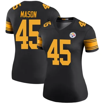 Women's Lance Mason Pittsburgh Steelers Legend Black Color Rush Jersey