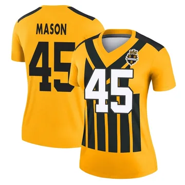 Women's Lance Mason Pittsburgh Steelers Legend Gold Alternate 1933 Throwback Performance Jersey