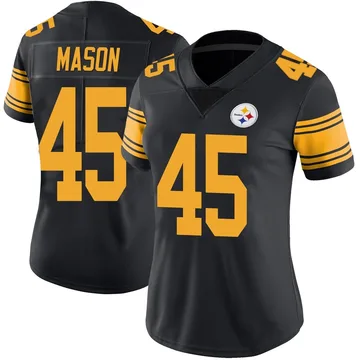 Women's Lance Mason Pittsburgh Steelers Limited Black Color Rush Jersey