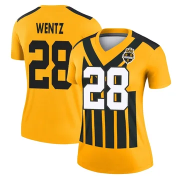 Women's Levi Wentz Pittsburgh Steelers Legend Gold Alternate 1933 Throwback Performance Jersey