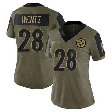 Women's Levi Wentz Pittsburgh Steelers Limited Olive 2021 Salute To Service Jersey