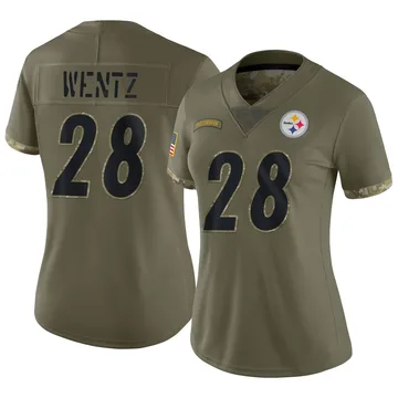 Women's Levi Wentz Pittsburgh Steelers Limited Olive 2022 Salute To Service Jersey