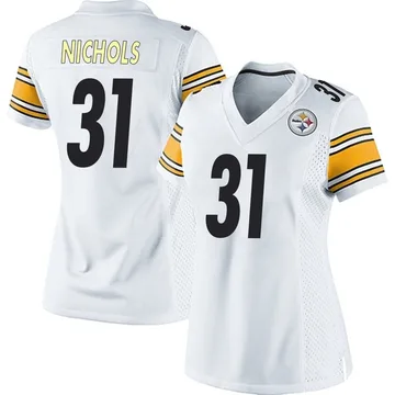 Women's Lew Nichols Pittsburgh Steelers Game White Jersey