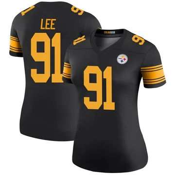 Women's Logan Lee Pittsburgh Steelers Legend Black Color Rush Jersey
