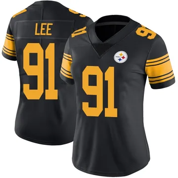Women's Logan Lee Pittsburgh Steelers Limited Black Color Rush Jersey