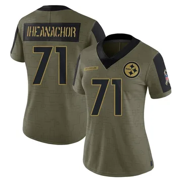 Women's Max Iheanachor Pittsburgh Steelers Limited Olive 2021 Salute To Service Jersey