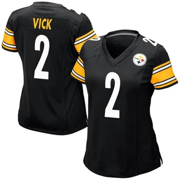 Women's Mike Vick Pittsburgh Steelers Game Black Team Color Jersey