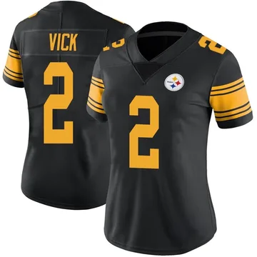 Women's Mike Vick Pittsburgh Steelers Limited Black Color Rush Jersey