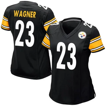 Women's Mike Wagner Pittsburgh Steelers Game Black Team Color Jersey