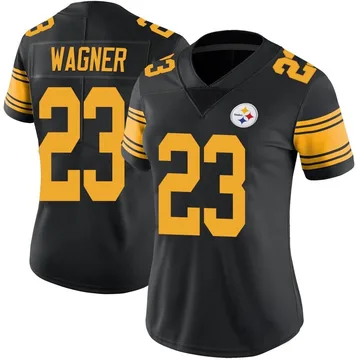 Women's Mike Wagner Pittsburgh Steelers Limited Black Color Rush Jersey