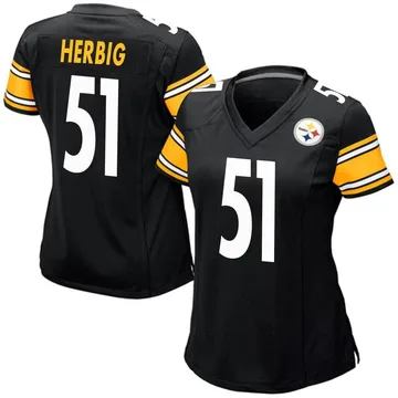 Women's Nick Herbig Pittsburgh Steelers Game Black Team Color Jersey