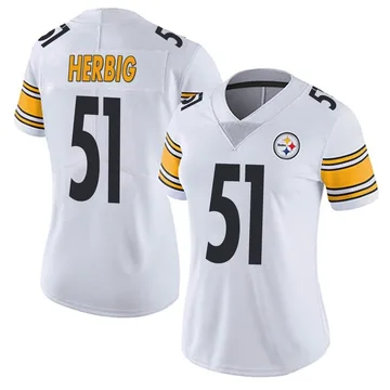 Women's Nick Herbig Pittsburgh Steelers Limited White Vapor Untouchable Jersey