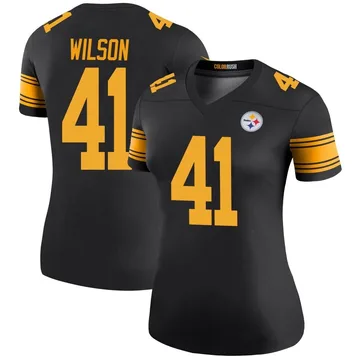 Women's Payton Wilson Pittsburgh Steelers Legend Black Color Rush Jersey