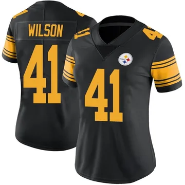 Women's Payton Wilson Pittsburgh Steelers Limited Black Color Rush Jersey