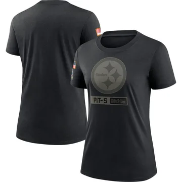 Women's Pittsburgh Steelers Black 2020 Salute To Service Performance T-Shirt