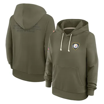 Women's Pittsburgh Steelers Olive 2025 Salute to Service Sideline Hoodie