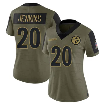 Women's Rayshawn Jenkins Pittsburgh Steelers Limited Olive 2021 Salute To Service Jersey