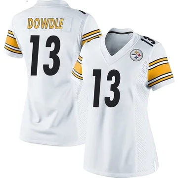 Women's Rico Dowdle Pittsburgh Steelers Game White Jersey