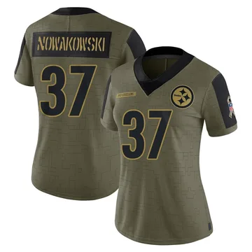 Women's Riley Nowakowski Pittsburgh Steelers Limited Olive 2021 Salute To Service Jersey