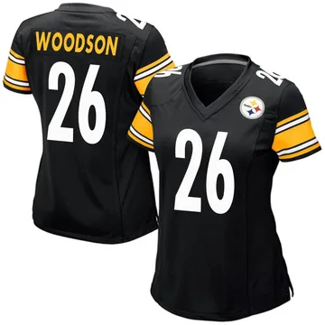 Women's Rod Woodson Pittsburgh Steelers Game Black Team Color Jersey