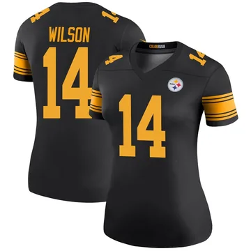 Women's Roman Wilson Pittsburgh Steelers Legend Black Color Rush Jersey