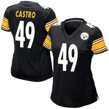 Women's Sebastian Castro Pittsburgh Steelers Game Black Team Color Jersey