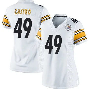 Women's Sebastian Castro Pittsburgh Steelers Game White Jersey